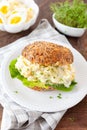 Bread roll with egg salad Royalty Free Stock Photo