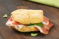 Bread roll (friselle) with Schwarzwald ham Royalty Free Stock Photo