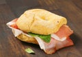 Bread roll (friselle) with Schwarzwald ham Royalty Free Stock Photo