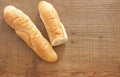 Bread roll on a wooden background