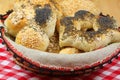 Bread rolls basket Royalty Free Stock Photo