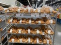 Bread, rolls, and buns on the baked goods aisle