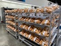 Bread, rolls, and buns on the baked goods aisle