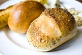 Bread rolls on plate Royalty Free Stock Photo