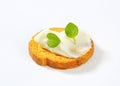 Bread rusk with cream cheese Royalty Free Stock Photo