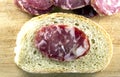 Bread with salami
