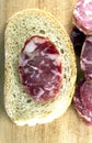 Bread with salami