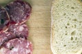 Bread with salami