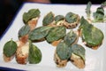 bread with salted butter and a leaf of mertensia to give a taste of oysters