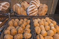 Bread selection at a restaurant buffet Royalty Free Stock Photo