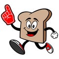 Bread Slice Running with a Foam Finger