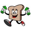 Bread Slice Running with Money