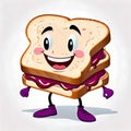 Bread slice sandwich jelly jam food happy face