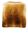 Bread slice - single baked toast close-up - on white Royalty Free Stock Photo