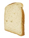 Bread slice - single toast close-up - on white Royalty Free Stock Photo