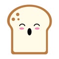 Bread sliced suprised kawaii cartoon