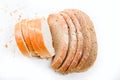 Bread sliced on white background Royalty Free Stock Photo