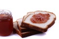 Bread slices with jam