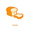 Bread slides kawaii doodle flat cartoon vector