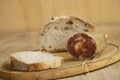 bread and soppressata salami Royalty Free Stock Photo