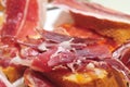 Bread with spanish serrano ham Royalty Free Stock Photo