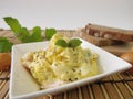 Bread spread with corn and lemon balm Royalty Free Stock Photo