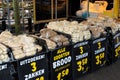 Bread stall at a street market on a marketplace on a market square in Hoofddorp The Netherlands