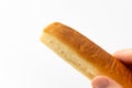 Bread sticks with butter on a white background Royalty Free Stock Photo