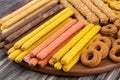 Bread sticks and cookies Royalty Free Stock Photo