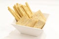 Bread sticks and crackers Royalty Free Stock Photo