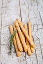 Bread sticks grissini with rosemary