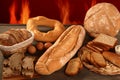 Bread still life with varied shapes Royalty Free Stock Photo