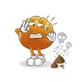 bread with stinky waste illustration. character vector