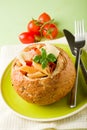 Bread stuffed with pasta Royalty Free Stock Photo