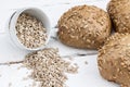 Bread with sunflower seeds. Royalty Free Stock Photo