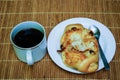 Bread with Sweeten Coconut with Black coffee