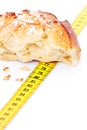 Bread and tape measure Royalty Free Stock Photo