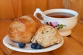 Bread texture close up. Fresh bread bun with tea close-up. Royalty Free Stock Photo