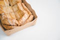 Bread toast with butter and sweet condensed milk Royalty Free Stock Photo