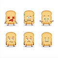 Bread toast cartoon character with nope expression