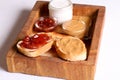 Bread toast with jelly jam and peanut butter Royalty Free Stock Photo