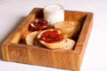 Bread toast with jelly jam and peanut butter. Royalty Free Stock Photo