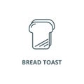 Bread toast line icon, vector. Bread toast outline sign, concept symbol, flat illustration