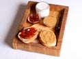 Bread toast with peanut butter and jelly jam. Royalty Free Stock Photo