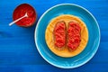 Bread toasted slices with grated tomato