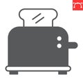 Bread toaster glyph icon