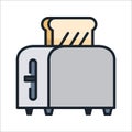 Bread Toaster Icon Illustration Design