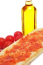 bread with tomato, typical of Catalonia, Spain Royalty Free Stock Photo