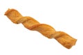 Bread twisted salty sticks with cheese isolated on white baclkground Royalty Free Stock Photo