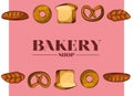 Bread types of bakery vector design Royalty Free Stock Photo